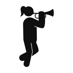 Marching Trumpet Player - Female | Round | Silhouette | v1