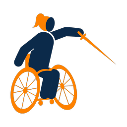 Wheelchair Fencing - Female | Round | 2 Colored | v1