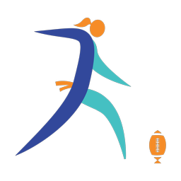 Flag Football Kicker - Female | Motion | 3 Colored | v1