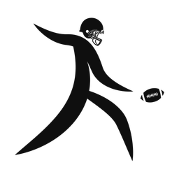 American Football Kicker - Male | Motion | Silhouette | v2