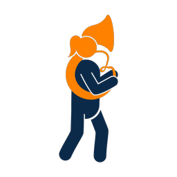 Marching French Horn Player - Female | Round | 2 Colored | v1
