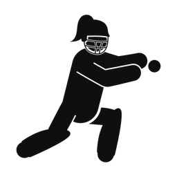 Cricket Wicket Keeper - Female | Round | Silhouette | v1