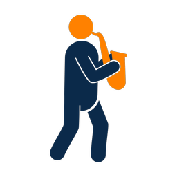 Marching Saxophonist - Male | Round | 2 Colored | v1