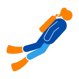 Scuba Diving - Female | Round | 3 Colored | v1
