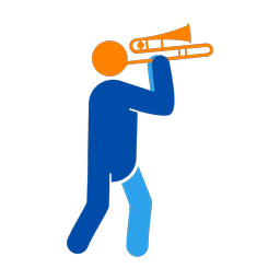 Marching Cornet Player - Male | Round | 3 Colored | v1