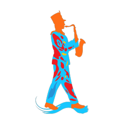 Marching Saxophonist - Male | Splash | Colorful | v1