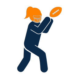 American Football Receiver - Female | Round | 2 Colored | v1