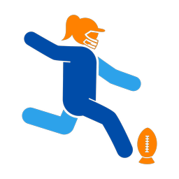 American Football Kicker - Female | Round | 3 Colored | v1