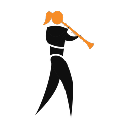 Marching Clarinetist - Female | Motion | 2 Colored | v1