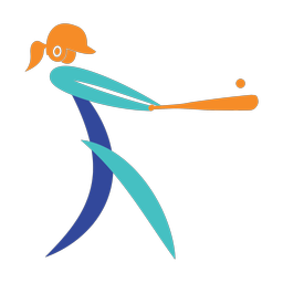 Softball Batter - Female | Motion | 3 Colored | v1