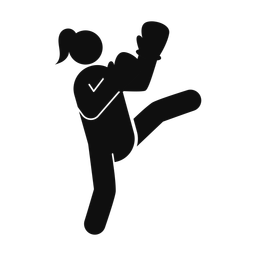 Kickboxing - Female | Round | Silhouette | v1