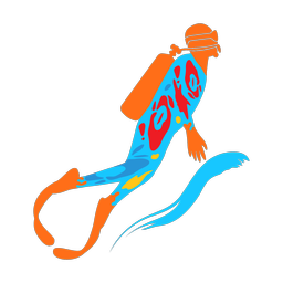 Scuba Diving - Male | Splash | Colorful | v1