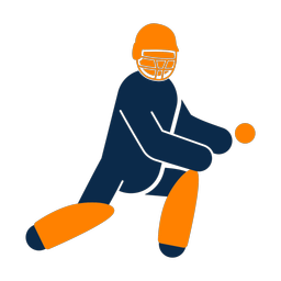 Cricket Wicket Keeper - Male | Round | 2 Colored | v1
