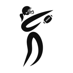 American Football Receiver - Female | Motion | Silhouette | v1
