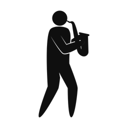 Marching Saxophonist - Male | Strike | Silhouette | v1