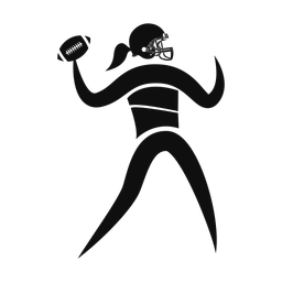 American Football Quarterback - Female | Motion | Silhouette | v1