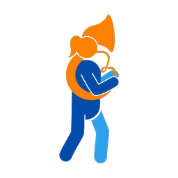 Marching French Horn Player - Female | Round | 3 Colored | v1