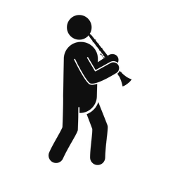 Marching Clarinetist - Male | Round | Silhouette | v1