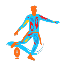 Flag Football Kicker - Male | Splash | Colorful | v1