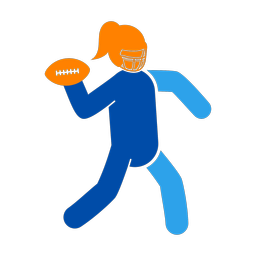 American Football Quarterback - Female | Round | 3 Colored | v1