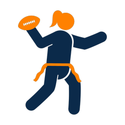 Flag Football Quarterback - Female | Round | 2 Colored | v1