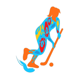 Field Hockey Player - Female | Splash | Colorful | v1