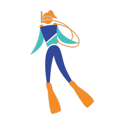 Scuba Diving - Female | Motion | 3 Colored | v1