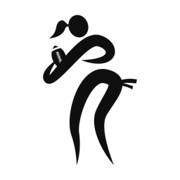 Flag Football Quarterback - Female | Motion | Silhouette | v1