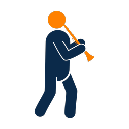 Marching Clarinetist - Male | Round | 2 Colored | v1