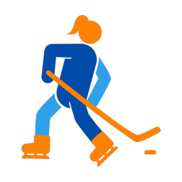 Ice Hockey Player - Female | Round | 3 Colored | v3