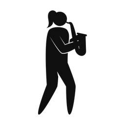 Marching Saxophonist - Female | Strike | Silhouette | v1