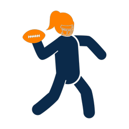 American Football Quarterback - Female | Round | 2 Colored | v1