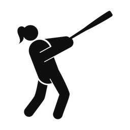 Softball Batter - Female | Round | Silhouette | v1