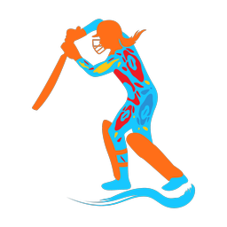 Cricket Batter - Female | Splash | Colorful | v1