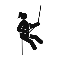 Mountain Climbing - Female | Round | Silhouette | v1