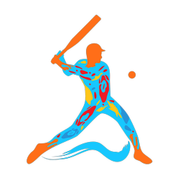 Baseball Batter - Male | Splash | Colorful | v1