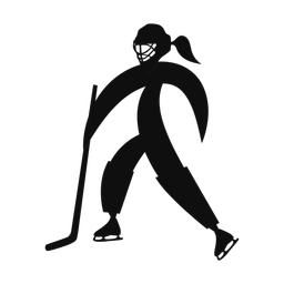 Ice Hockey Goalie - Female | Motion | Silhouette | v1