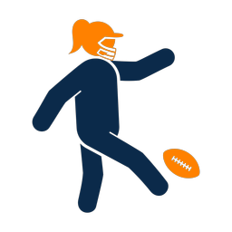 American Football Punter - Female | Round | 2 Colored | v1