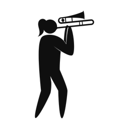 Marching Cornet Player - Female | Strike | Silhouette | v1