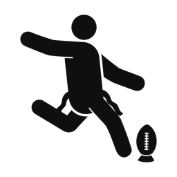 Flag Football Kicker - Male | Round | Silhouette | v1