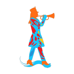 Marching Trumpet Player - Female | Splash | Colorful | v1