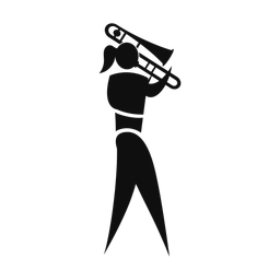 Marching Cornet Player - Female | Motion | Silhouette | v1