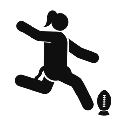 Flag Football Kicker - Female | Round | Silhouette | v1