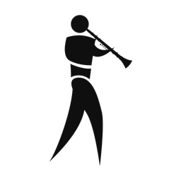 Marching Clarinetist - Male | Motion | Silhouette | v1