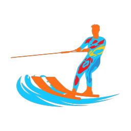 Waterskiing - Male | Splash | Colorful | v1