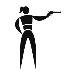 Pistol Shooting - Female | Motion | Silhouette | v1