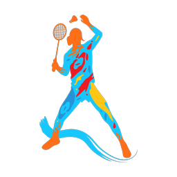 Badminton - Female | Splash | Colorful | v2
