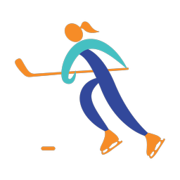Ice Hockey Player - Female | Motion | 3 Colored | v2