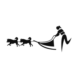 Sled Dog Racing - Female | Motion | Silhouette | v3