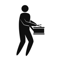Marching Side Drummer - Male | Strike | Silhouette | v1